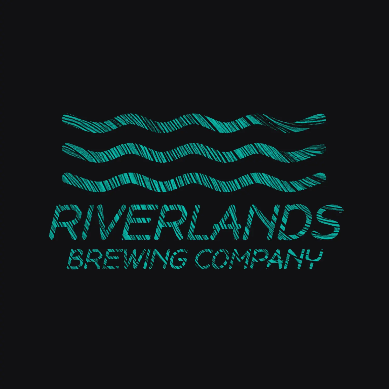 Riverlands Brewing Company logo with waves.