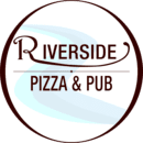 Riverside Pizza & Pub logo design.