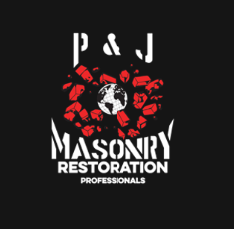P&J Masonry Restoration Professionals logo design.