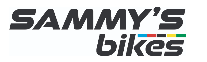 Sammy's Bikes logo with colorful stripes.