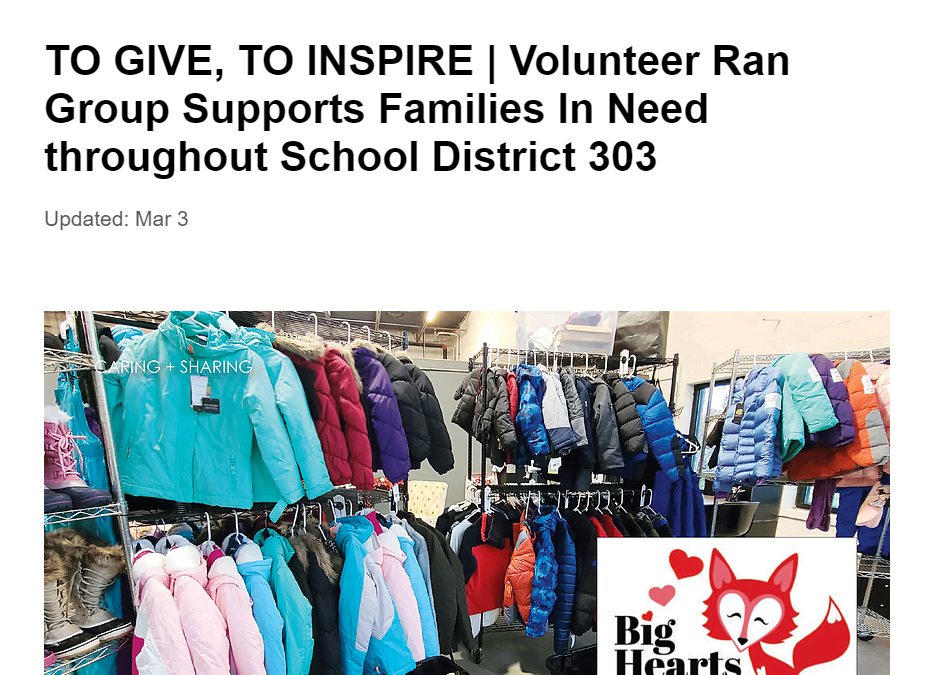 TO GIVE, TO INSPIRE | Volunteer Ran Group Supports Families In Need throughout School District 303